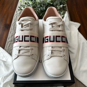 Gucci Calfskin Women’s New Ace Stripe Sneakers